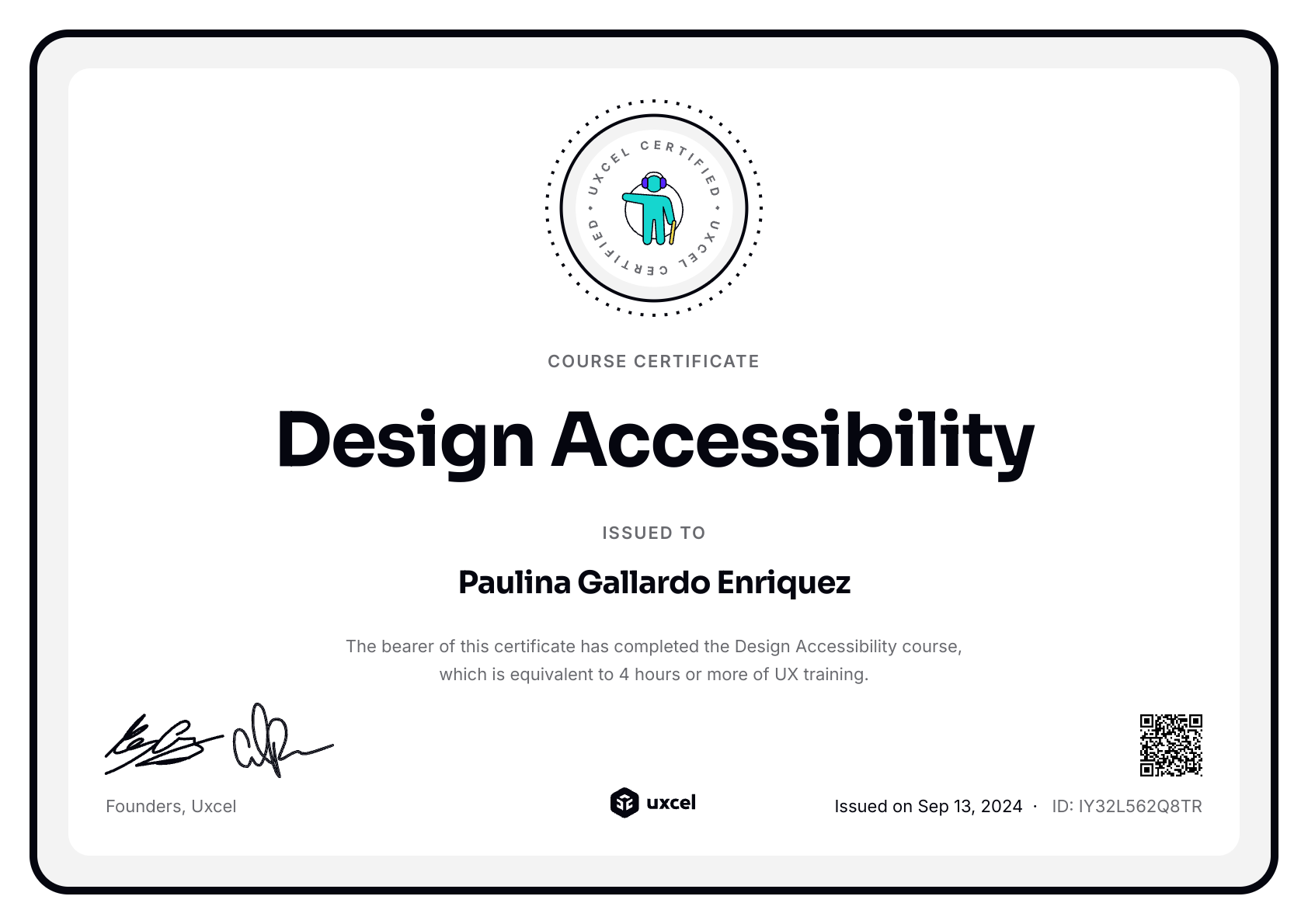 Paulina Gallardo Enriquez's certificate